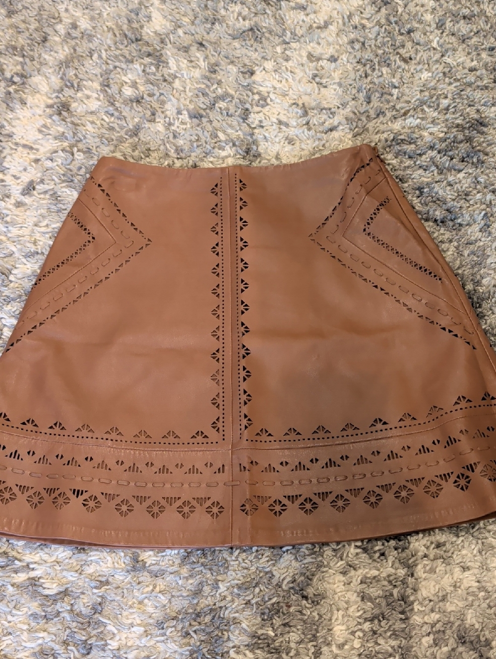 Leather Cut Out Skirt